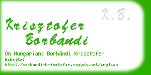 krisztofer borbandi business card